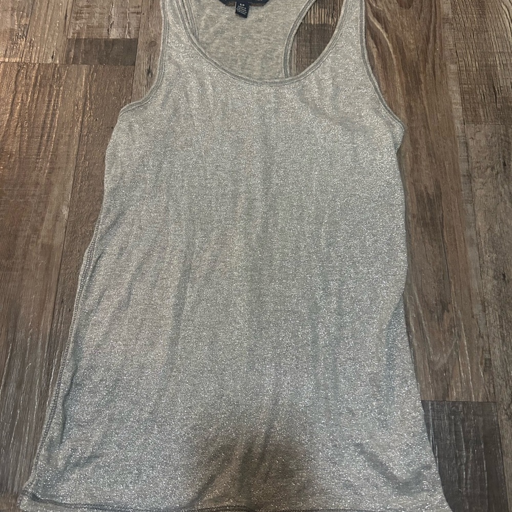 American Eagle Outfitters Shiny Gray Tank Top